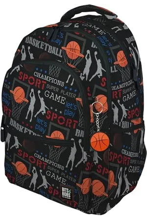 Grafoplas | School Backpack Three Compartments | 33 x 46 x 22.5 cm | Padded Laptop Area | Roomy Model | Basket Design | Bits&Bobs Pop Up Design | Perfect for School Supplies,