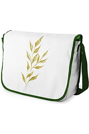 Bonamaison Digitally Printed Messenger School Bag with Khaki Strap for Students, Cross Body Bag, Courier Bag, Shoulder Bag for School, Back to School, Size: 29x36 Cm