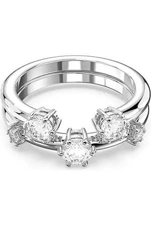 Swarovski Constella Cocktail Ring, White Zirconia Crystals in a Rhodium Plated Setting, from the Constella Collection, Size 58