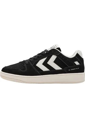 Hummel Unisex ST. Power Play Suede Sneaker, Black/White, 6.5 UK