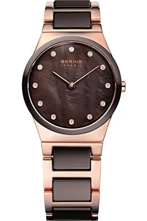 Bering Women Analog Quartz ceramic collection Watch with stainless steel/Ceramic Strap and Sapphire Crystal 32230-765
