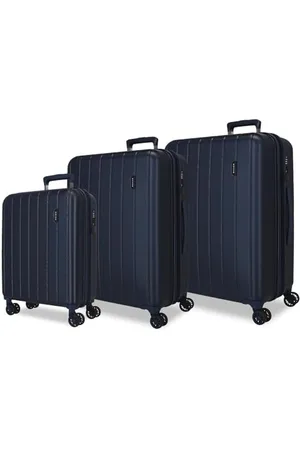 MOVOM Wood Suitcase Set 55/65/75 cm Rigid ABS Closure TSA 217L 11.3 kg 4 Wheels Double Hand Luggage, , One Size, Suitcase Set