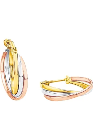 Amor Creoles woman Earrings, 24 cm, Tricolor, comes in Jewelry Gift box