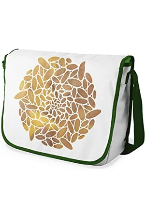 Bonamaison Digitally Printed Messenger School Bag with Khaki Strap for Students, Cross Body Bag, Courier Bag, Shoulder Bag for School, Back to School, Size: 29x36 Cm