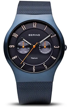 Bering Men Analog Quartz titanium collection Watch with stainless steel Strap and Sapphire Crystal 11939-393, , 39