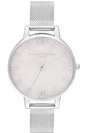 Olivia Burton Analogue Quartz Watch for Women with Silver Stainless Steel mesh Bracelet - OB16SP18