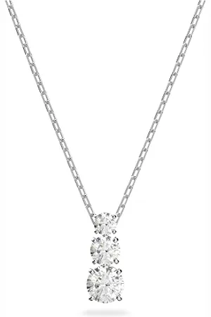 Swarovski Attract Trilogy pendant, Round, White, Rhodium plated