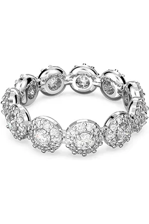 Swarovski Constella Ring, White Round Cut and Pavé Crystals in a Rhodium Plated Setting, from the Constella Collection, Size 50