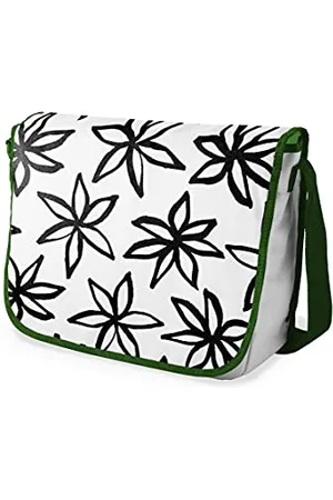 Bonamaison Digitally Printed Messenger School Bag with Khaki Strap for Students, Cross Body Bag, Courier Bag, Shoulder Bag for School, Back to School, Size: 29x36 Cm