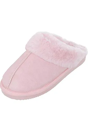 Autumn Faith Ladies Slippers Luxury Microsuede Mules Fleece Lining Non-Slip Sole 7 UK