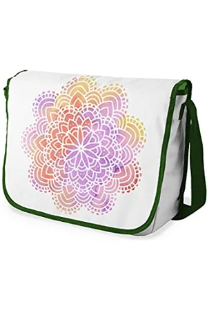 Bonamaison Digitally Printed Messenger School Bag with Khaki Strap for Students, Cross Body Bag, Courier Bag, Shoulder Bag for School, Back to School, Size: 29x36 Cm