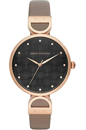Armani Exchange Women Analog Quartz Watch with Leather Strap AX5329