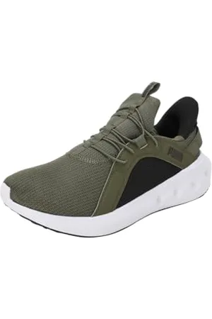PUMA Unisex SOFTRIDE Carson Ease in Road Running Shoe, Olive Black White, 12 UK