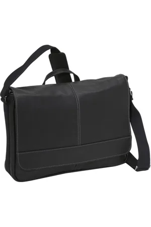Kenneth Cole Risky Business Messenger Full-Grain Colombian Leather Crossbody Laptop Case & Tablet Day Bag, , One Size