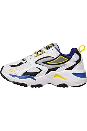Fila CR-CW02 RAY Tracer Teens Sneaker, White-Lapis Blue, 4.5 UK