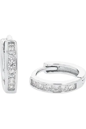 Amor Hoop earrings 925 Sterling woman earrings, with zirconia synth., 1 cm, , comes in jewelry gift box