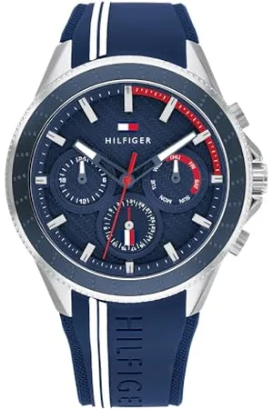 Tommy Hilfiger Analogue Multifunction Quartz Watch for Men with Blue Silicone Bracelet - 1791859