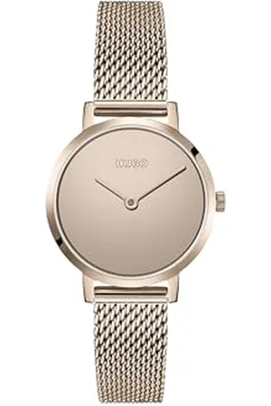 HUGO BOSS Analogue Quartz Watch for Women with Carnation Colored Stainless Steel mesh Bracelet - 1540085