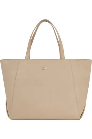 Calvin Klein Women RE-LOCK SEASONAL SHOPPER LG Bags, Silver Mink