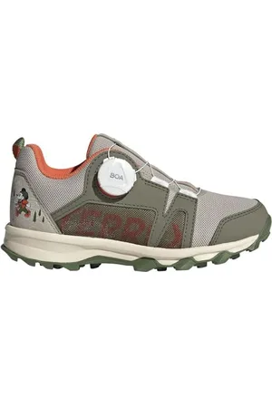 adidas Terrex Disney Agravic BOA Trail Running Shoe, Wonder Beige/Olive strata/Impact Orange, 3.5 UK