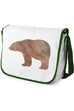 Bonamaison Digitally Printed Messenger School Bag with Khaki Strap for Students, Cross Body Bag, Courier Bag, Shoulder Bag for School, Back to School, Size: 29x36 Cm