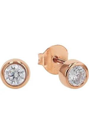 Amor Stud earrings 925 Sterling silver woman earrings, with zirconia synth., 0.6 cm, rose-colored, comes in jewelry gift box