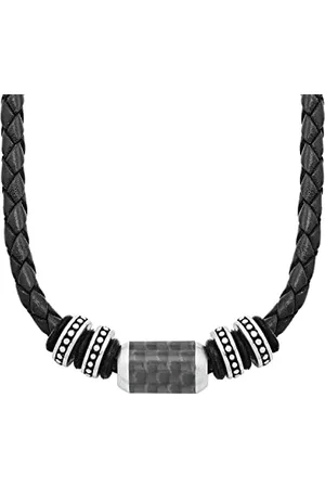 QS by s.Oliver Necklace Men Sets, 47+3 cm, Black, Comes in jewelry gift box, 2026107