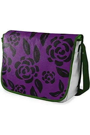 Bonamaison Digitally Printed Messenger School Bag with Khaki Strap for Students, Cross Body Bag, Courier Bag, Shoulder Bag for School, Back to School, Size: 29x36 cm