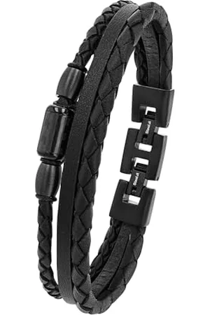 QS by s.Oliver Bracelet stainless steel carbon/leather men