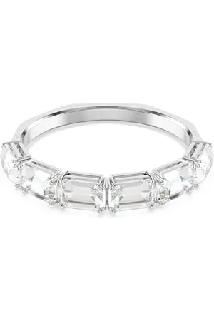Swarovski Millenia Bangle Bracelet, Clear Octagon-Cut Crystals in a Rhodium-Finished Setting, Size S, Part of the Millenia Collection