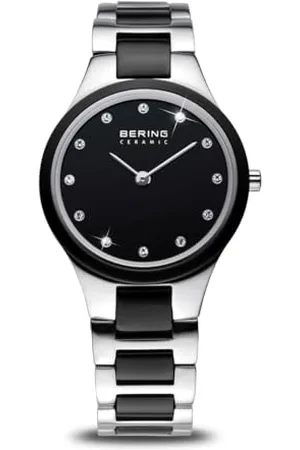 Bering Women Analog Quartz ceramic collection Watch with stainless steel/Ceramic Strap and Sapphire Crystal 32327-742