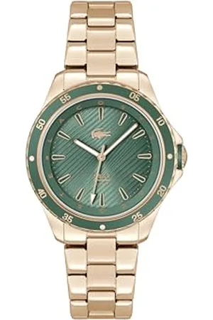 Lacoste Analogue Quartz Watch for Women Santorini Collection with Stainless Steel Bracelet in Silver, Carnation or Black Ion Plating (IP)