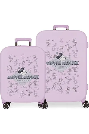 Disney Minnie Happiness Purple Suitcase Set 55/70 cm Rigid ABS Integrated TSA Closure 116L 7.54 kg 4 Double Wheels Hand Luggage