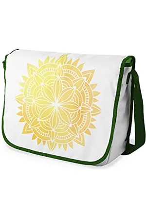 Bonamaison Digitally Printed Messenger School Bag with Khaki Strap for Students, Cross Body Bag, Courier Bag, Shoulder Bag for School, Back to School, Size: 29x36 Cm