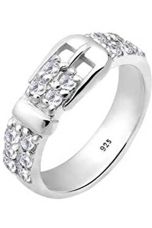 Elli Ring Ladies band belt with zirconia in 925 sterling silver