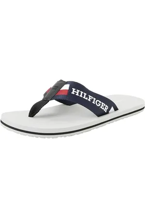 Tommy Hilfiger Men Corporate Monotype Beach Sandal, Flip Flop, Grey, 6.5