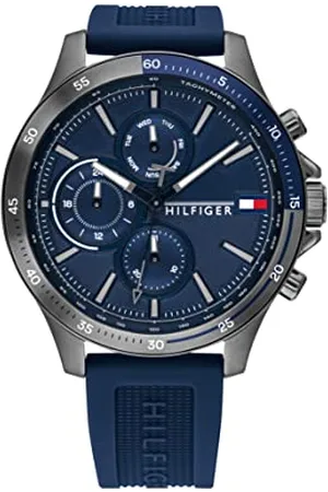 Tommy Hilfiger Analogue Multifunction Quartz Watch for Men with Blue Silicone Bracelet - 1791721