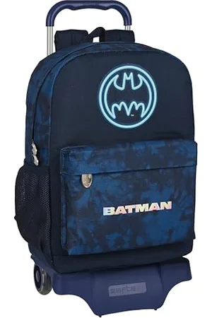 Safta Batman Legend – Large Backpack with Trolley, Ideal for Children of Different Ages, Comfortable and Versatile, Quality and Resistance, 30 x 14 x 43 cm, Blue, , Estándar, Casual