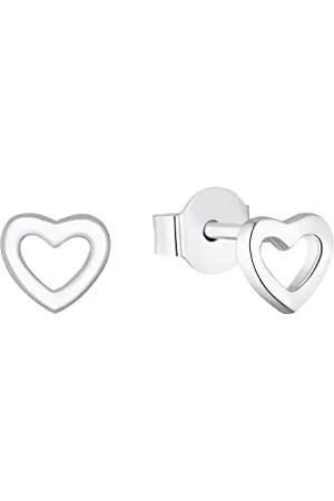 QS by s.Oliver Stud earrings 925 sterling girl children earrings, 0.5 cm, , heart, Comes in jewelry gift box, 2035516