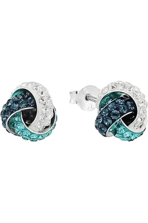 Amor Stud earrings 925 Sterling silver woman earrings, with crystal, 1 cm, silver, comes in jewelry gift box