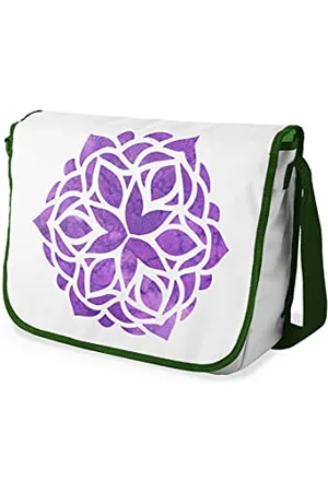 Bonamaison Digitally Printed Messenger School Bag with Khaki Strap for Students, Cross Body Bag, Courier Bag, Shoulder Bag for School, Back to School, Size: 29x36 Cm