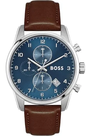 HUGO BOSS Chronograph Quartz Watch for Men with Brown Leather Strap - 1513940