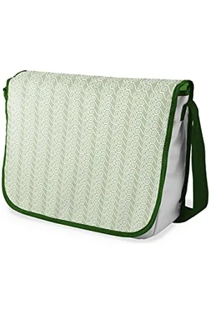 Bonamaison Digitally Printed Messenger School Bag with Khaki Strap for Students, Cross Body Bag, Courier Bag, Shoulder Bag for School, Back to School, Size: 29x36 Cm