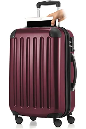 Hauptstadtkoffer Haputstadtkoffer Hand luggage Hard-shell trolley Rolling suitcase 4 double rolls, Roller Case, 55 cm, 42 liters, Red (Burgund)