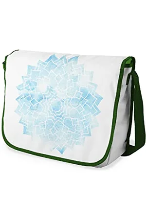 Bonamaison Digitally Printed Messenger School Bag with Khaki Strap for Students, Cross Body Bag, Courier Bag, Shoulder Bag for School, Back to School, Size: 29x36 cm