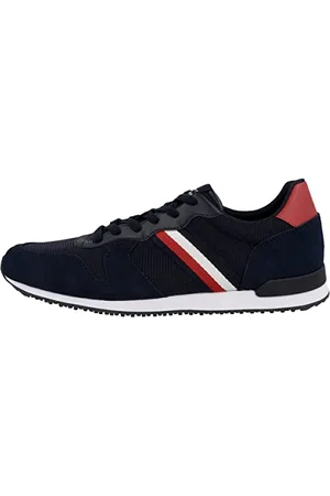 Tommy Hilfiger Men Iconic Mix Runner Trainers Athletic, Blue (Desert Sky), 40 EU