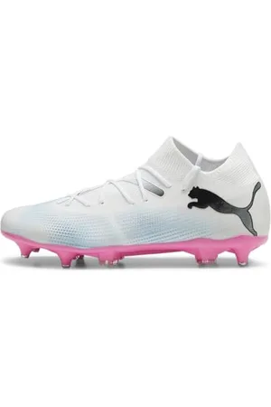PUMA Men Future 7 Match Mxsg Soccer Shoes, White- Black-Poison Pink, 8 UK
