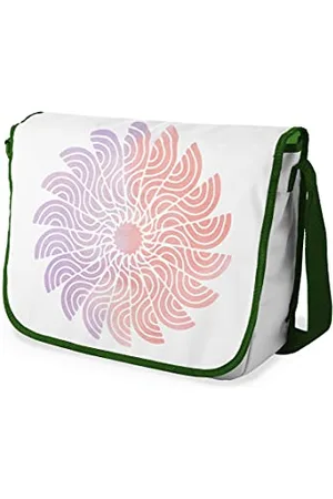 Bonamaison Digitally Printed Messenger School Bag with Khaki Strap for Students, Cross Body Bag, Courier Bag, Shoulder Bag for School, Back to School, Size: 29x36 cm