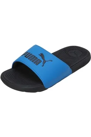 PUMA Unisex Youth Cool Cat 2.0 Jr Slide Sandals, Future Blue- Black, 4 UK