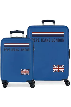 Pepe Jeans Overlap Luggage Set 55/68 cm Rigid ABS Combination Lock 104 Litre 4 Double Wheels Hand Luggage